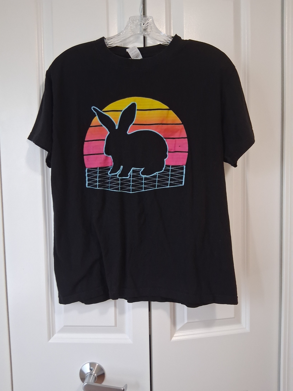 Black Graphic Bunny Short Sleeve Tee